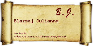 Blazsej Julianna névjegykártya