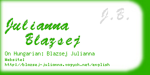 julianna blazsej business card